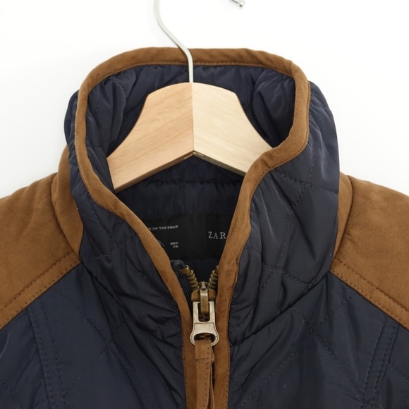 Zara Woman Dark Blue Quilted Outdoors Mounting Vest/Sleeveless Jacket Size S - Picture 7 of 9